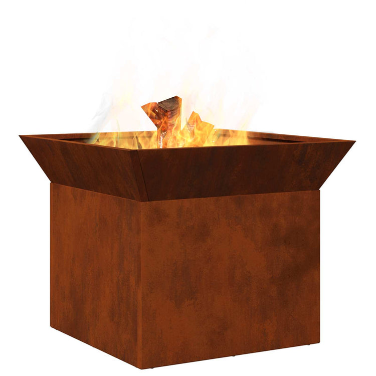 Vidaxl Feuerkorb rostig 50 x 50 x 40 cm Cortenstahl