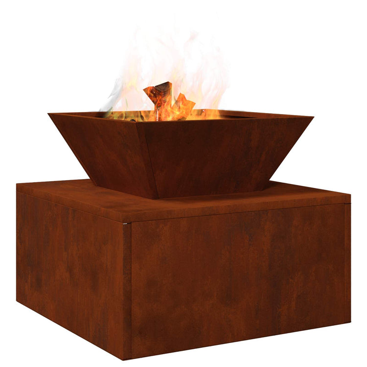 Vidaxl Feuerkorb rostig 50 x 50 x 40 cm Cortenstahl