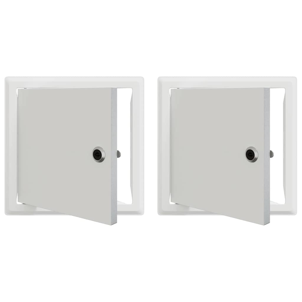 VidaXL Zugangsklappe 2 Stück weiß 23 x 23 x 3 cm Stahl