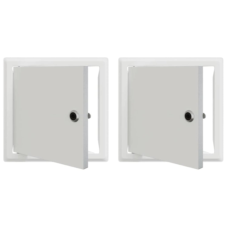 VidaXL Zugangsklappe 2 Stück weiß 23 x 23 x 3 cm Stahl