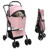 Vidaxx faltbarer Kinderwagen für Haustiere, rosa, 81 x 47 x 99 cm, Polyester