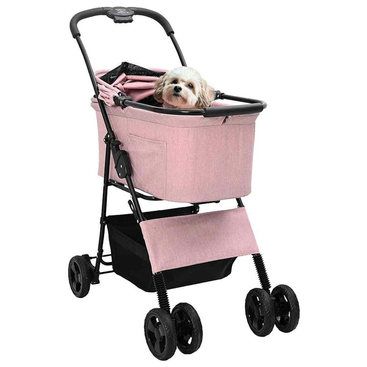 Vidaxx faltbarer Kinderwagen für Haustiere, rosa, 81 x 47 x 99 cm, Polyester