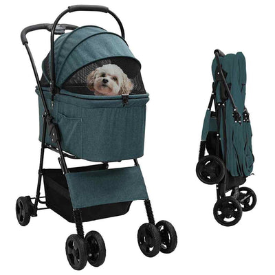 Vidaxx faltbarer Haustierkinderwagen grün 81 x 47 x 99 cm Polyester