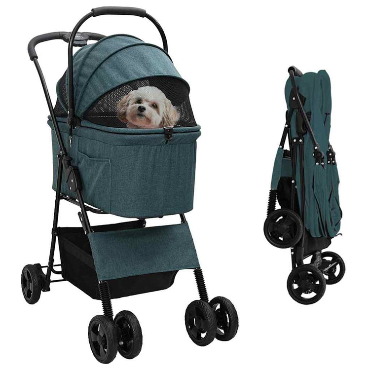 Vidaxx faltbarer Haustierkinderwagen grün 81 x 47 x 99 cm Polyester