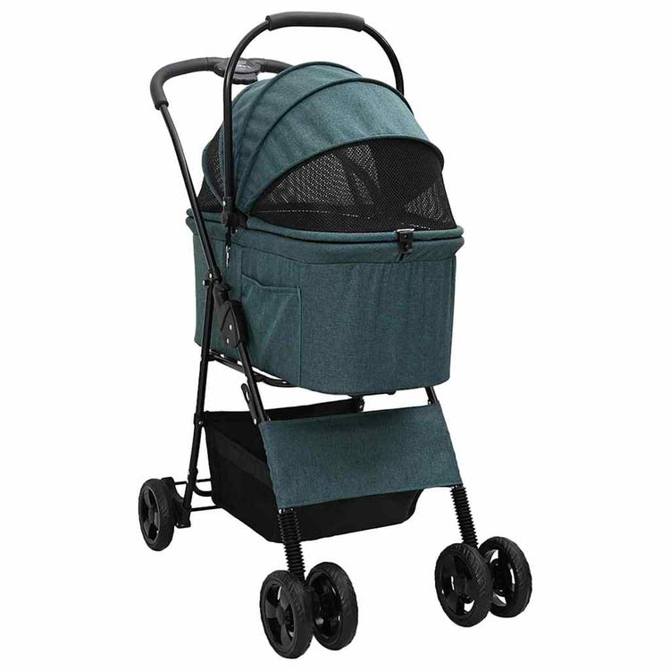 Vidaxx faltbarer Haustierkinderwagen grün 81 x 47 x 99 cm Polyester