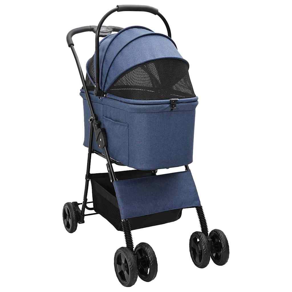 Vidaxx faltbarer Haustierkinderwagen blau 81 x 47 x 99 cm Polyester