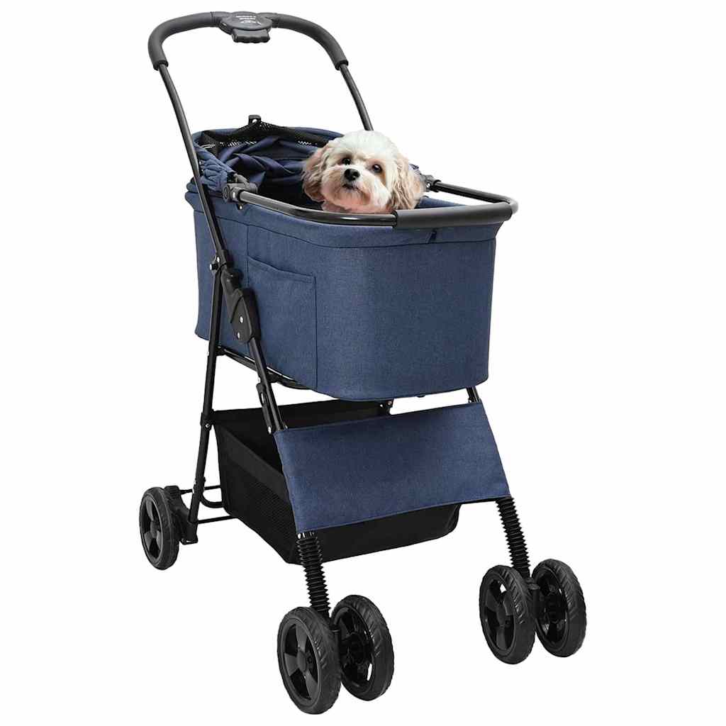 Vidaxx faltbarer Haustierkinderwagen blau 81 x 47 x 99 cm Polyester