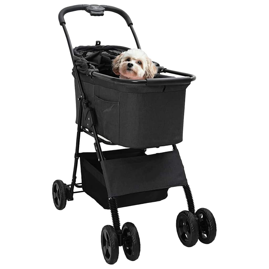 Vidaxx faltbarer Haustierkinderwagen schwarz 81 x 47 x 99 cm Polyester