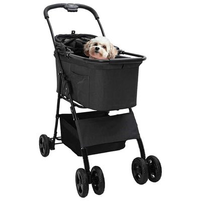 Vidaxx faltbarer Haustierkinderwagen schwarz 81 x 47 x 99 cm Polyester