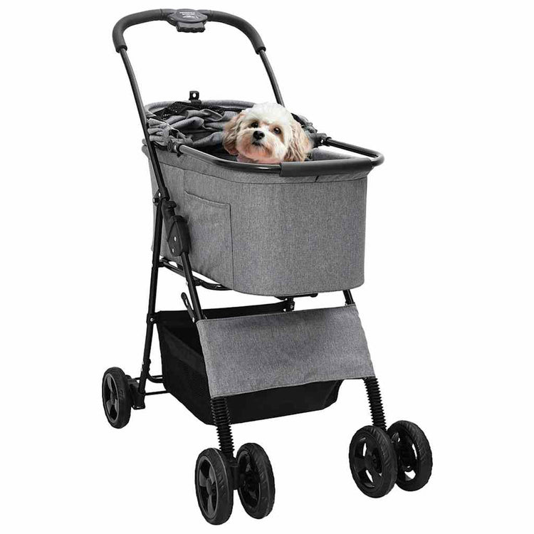 Vidaxx faltbarer Haustierkinderwagen grau 81 x 47 x 99 cm Polyester