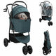Vidaxx faltbarer Haustierkinderwagen grün 78 x 54 x 101 cm Polyester