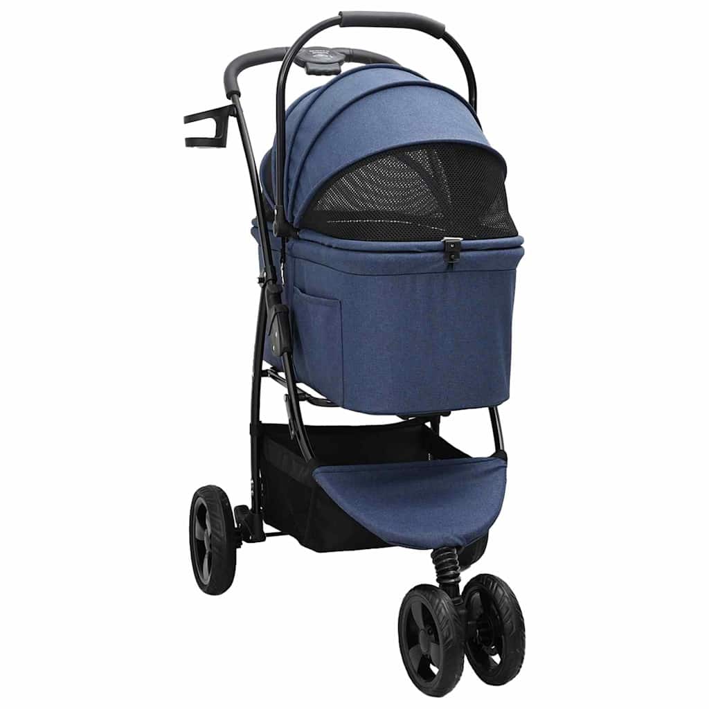 Vidaxx faltbarer Haustierkinderwagen blau 78 x 54 x 101 cm Polyester