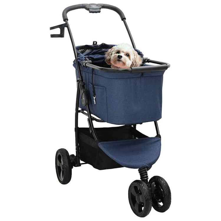 Vidaxx faltbarer Haustierkinderwagen blau 78 x 54 x 101 cm Polyester