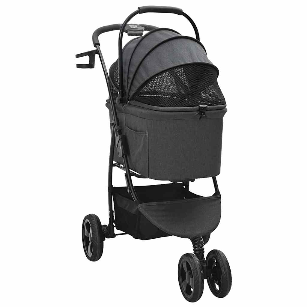 Vidaxx faltbarer Haustierkinderwagen schwarz 78 x 54 x 101 cm Polyester