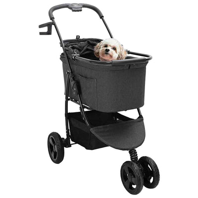Vidaxx faltbarer Haustierkinderwagen schwarz 78 x 54 x 101 cm Polyester