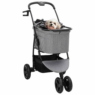 Vidaxx faltbarer Haustierkinderwagen grau 78 x 54 x 101 cm Polyester