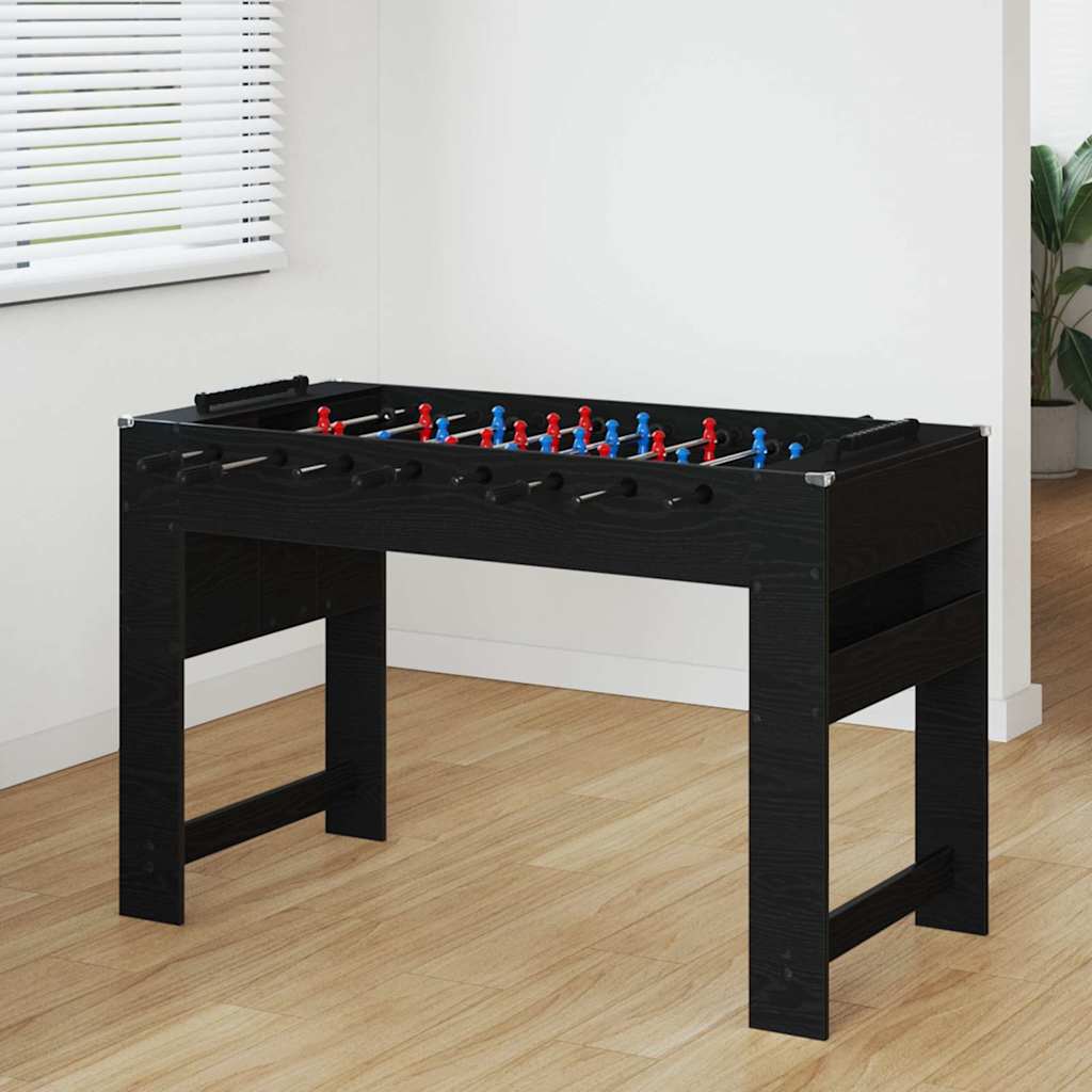 VidaXL Kickertisch aus schwarzer Eiche, 125 x 60,5 x 80 cm, fertiges Holz