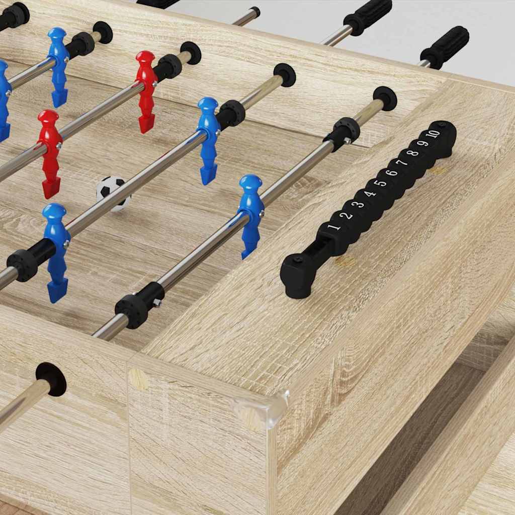 Vidaxl Kickertisch Sonoma-Eiche 125 x 60,5 x 80 cm fertiges Holz