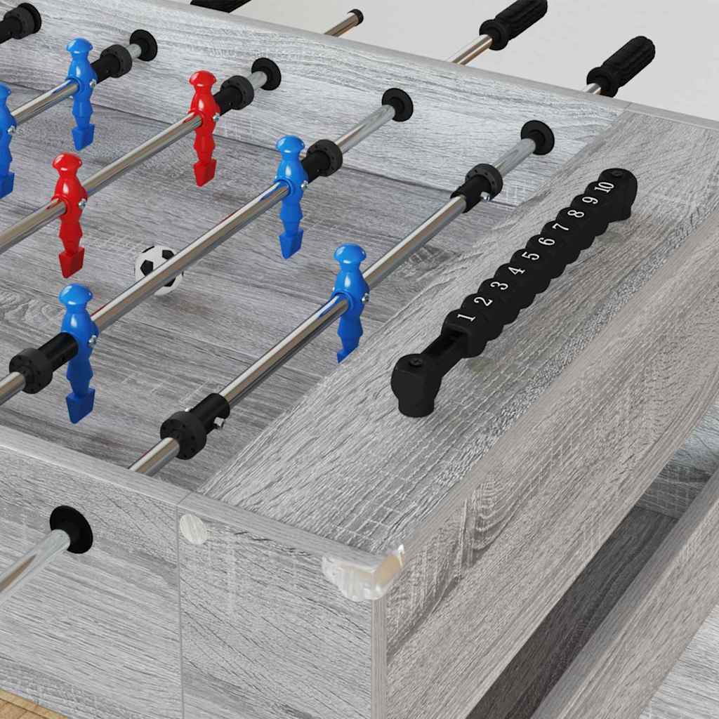 Vidaxl Kickertisch, graues Sonoma, 125 x 60,5 x 80 cm, fertiges Holz