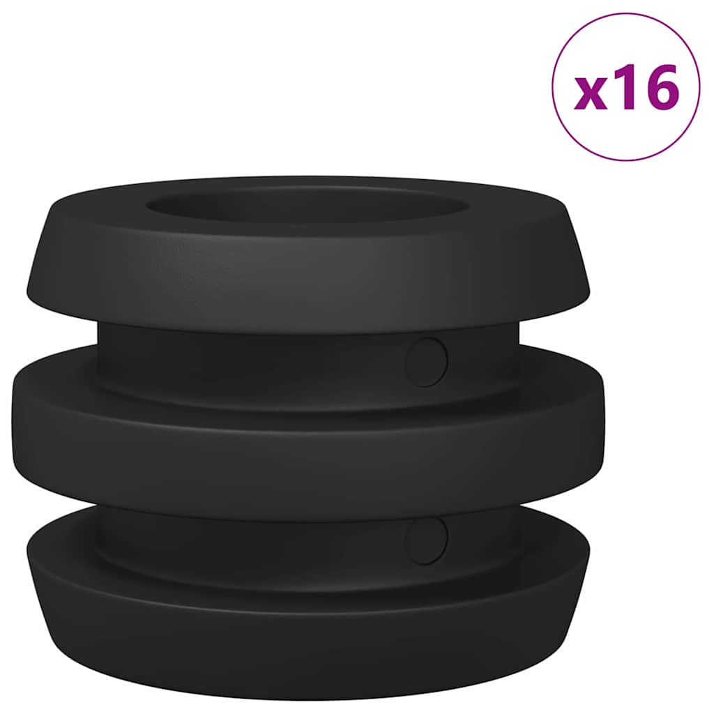 Vidaxl Kickertisch-Stoßstangen 3 x 3 x 2 cm Stange 16 Stück schwarzer Kunststoff