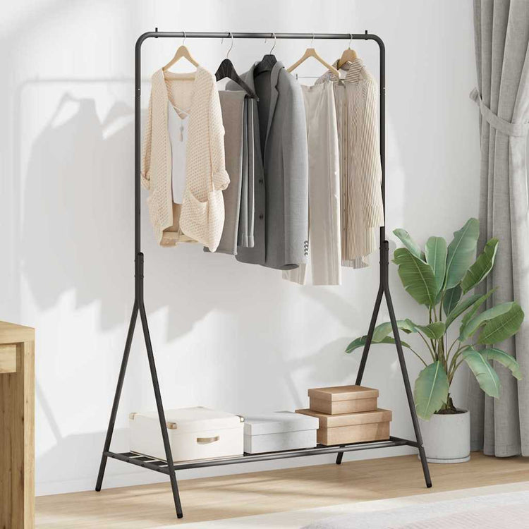 Vidaxx Kleiderständer mit Stauraum schwarz 100 x 56 x 154 cm Stahl