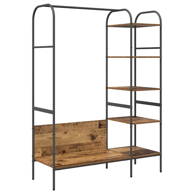 Vidaxx Kleiderständer mit Ablage braun 120 x 44 x 160 cm fertiges Holz