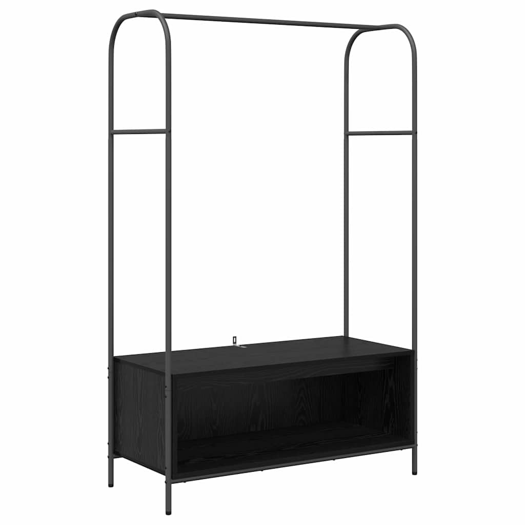 Vidaxx Kleiderständer mit Aufbewahrung schwarz 100 x 44 x 160 cm aus Holz gefertigt