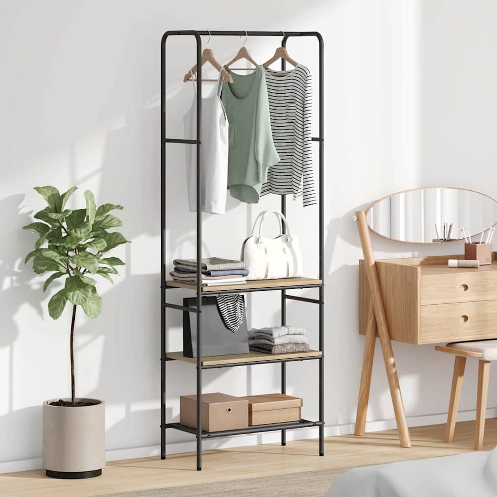 Vidaxl Kleiderständer mit Regal Sonoma-Eiche 60 x 30 x 171 cm fertiges Holz