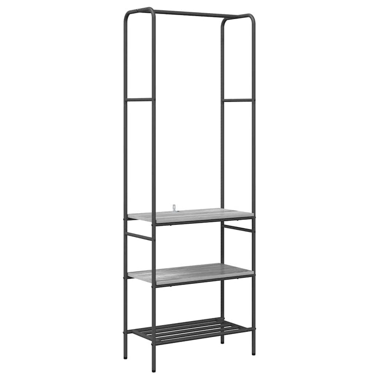 Vidaxl Kleiderständer mit Regal, graues Sonoma, 60 x 30 x 171 cm, fertiges Holz
