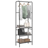 Vidaxl Kleiderständer mit Regal, graues Sonoma, 60 x 30 x 171 cm, fertiges Holz