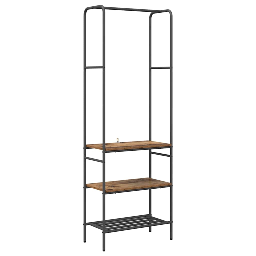 Vidaxx Kleiderständer mit Ablage Altholz 60 x 30 x 171 cm verarbeitetes Holz