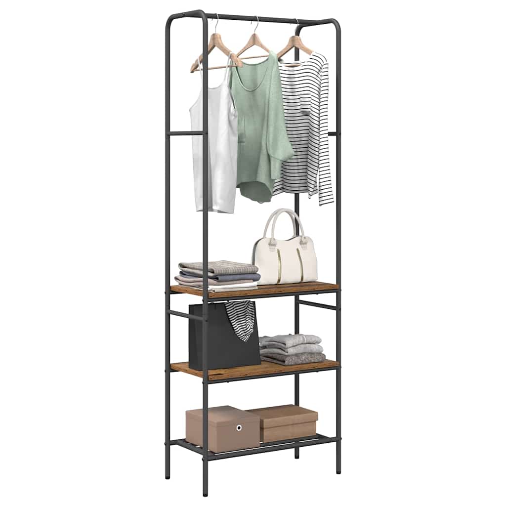 Vidaxx Kleiderständer mit Ablage Altholz 60 x 30 x 171 cm verarbeitetes Holz