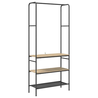 Vidaxl Kleiderständer mit Regal Sonoma-Eiche 77 x 30 x 171 cm fertiges Holz