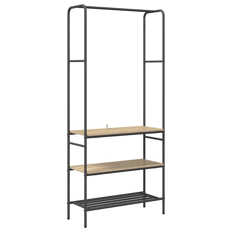 Vidaxl Kleiderständer mit Regal Sonoma-Eiche 77 x 30 x 171 cm fertiges Holz