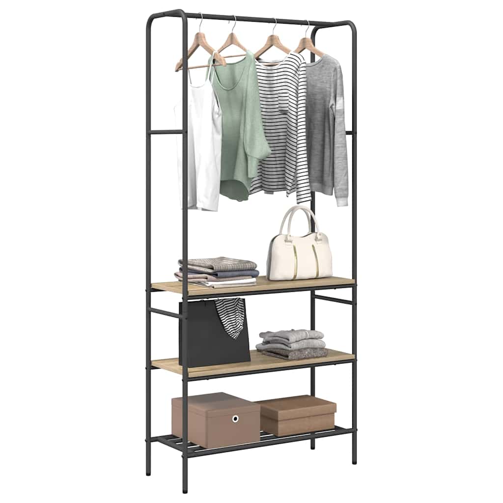 Vidaxl Kleiderständer mit Regal Sonoma-Eiche 77 x 30 x 171 cm fertiges Holz