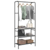 Vidaxl Kleiderständer mit Regal, graues Sonoma, 77 x 30 x 171 cm, fertiges Holz