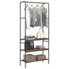Vidaxxl Kleiderständer mit Ablage Altholz 77 x 30 x 171 cm verarbeitetes Holz