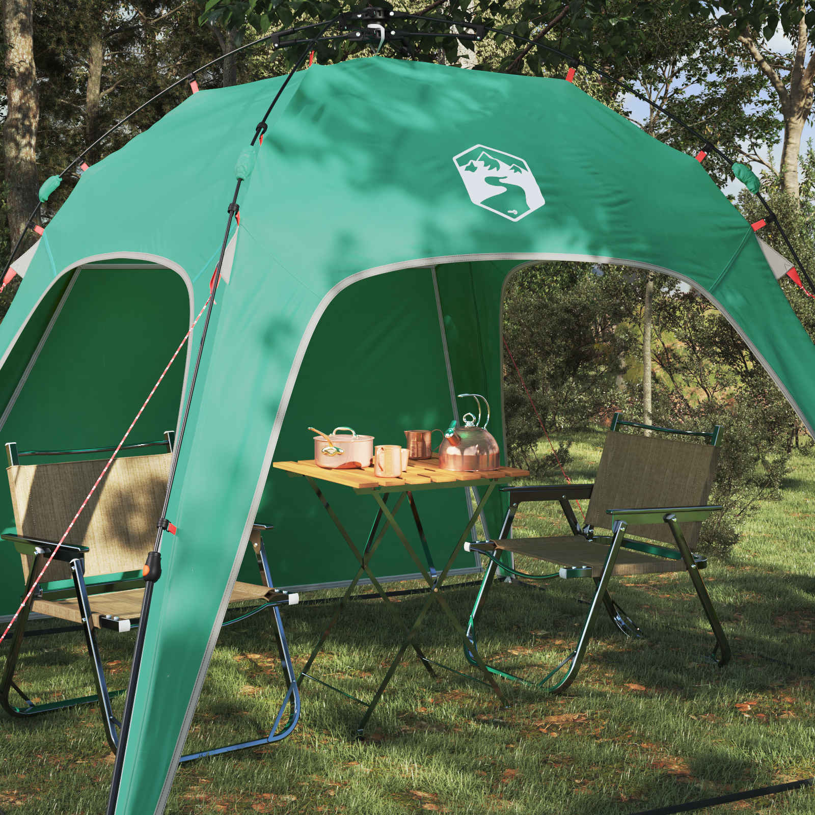 VidaXL Instant-Zelt 4-Personen-Schnellspanner meergrün 260 x 260 x 197 cm