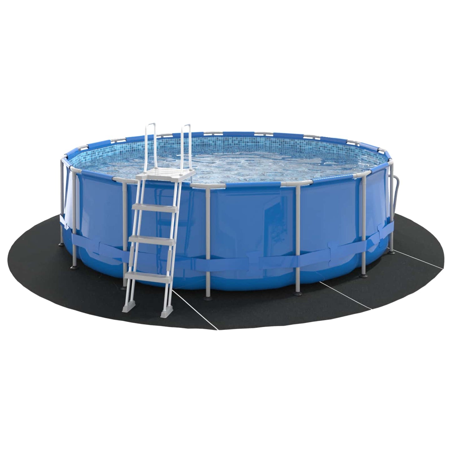 Vidaxl Schwimmbadbodenplane schwarz ø 458 cm Vliesstoff
