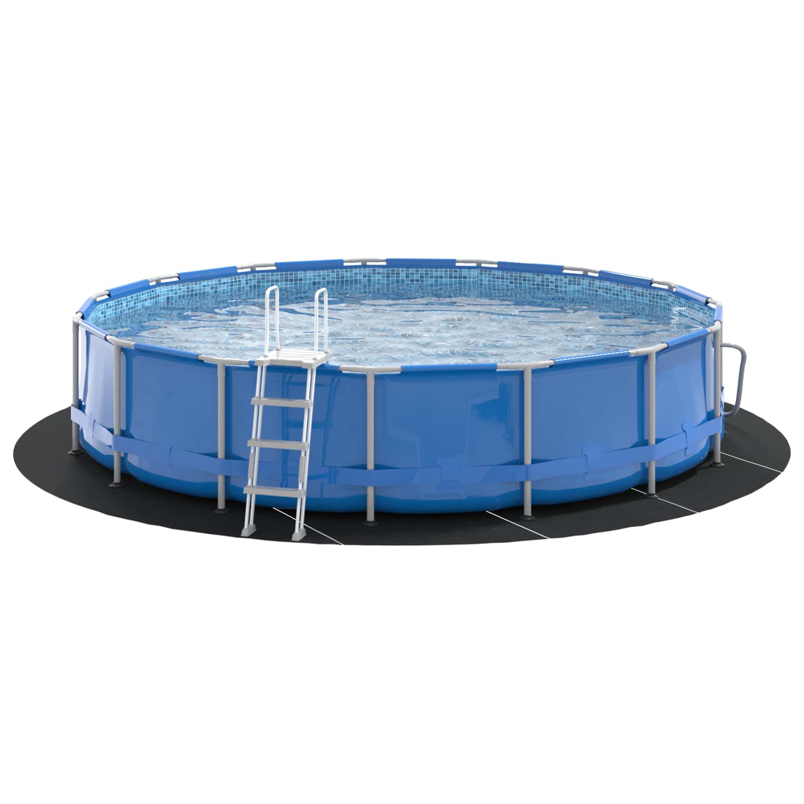 Vidaxl Schwimmbadbodenplane schwarz ø 550 cm Vliesstoff