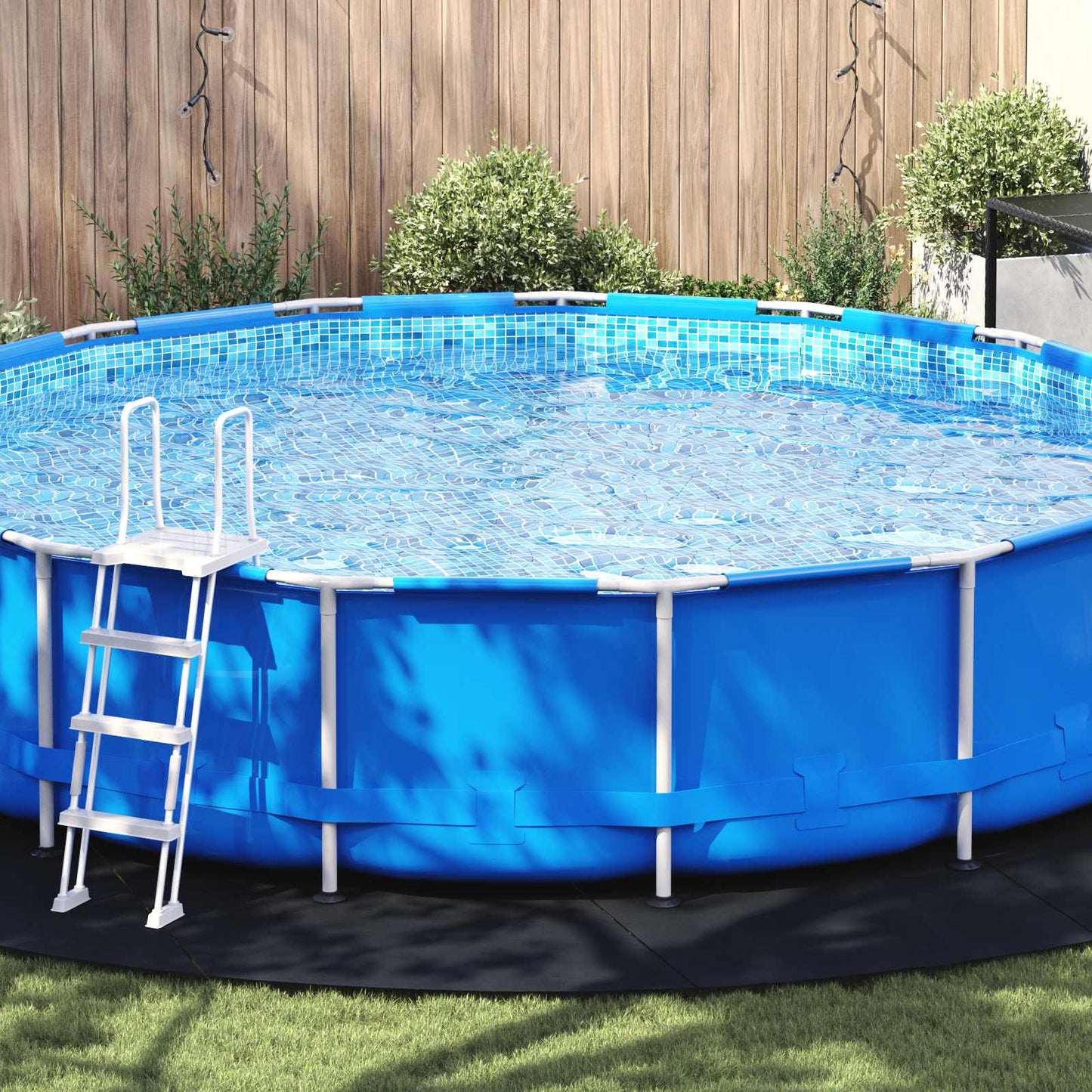Vidaxl Schwimmbadbodenplane schwarz ø 610 cm Vliesstoff