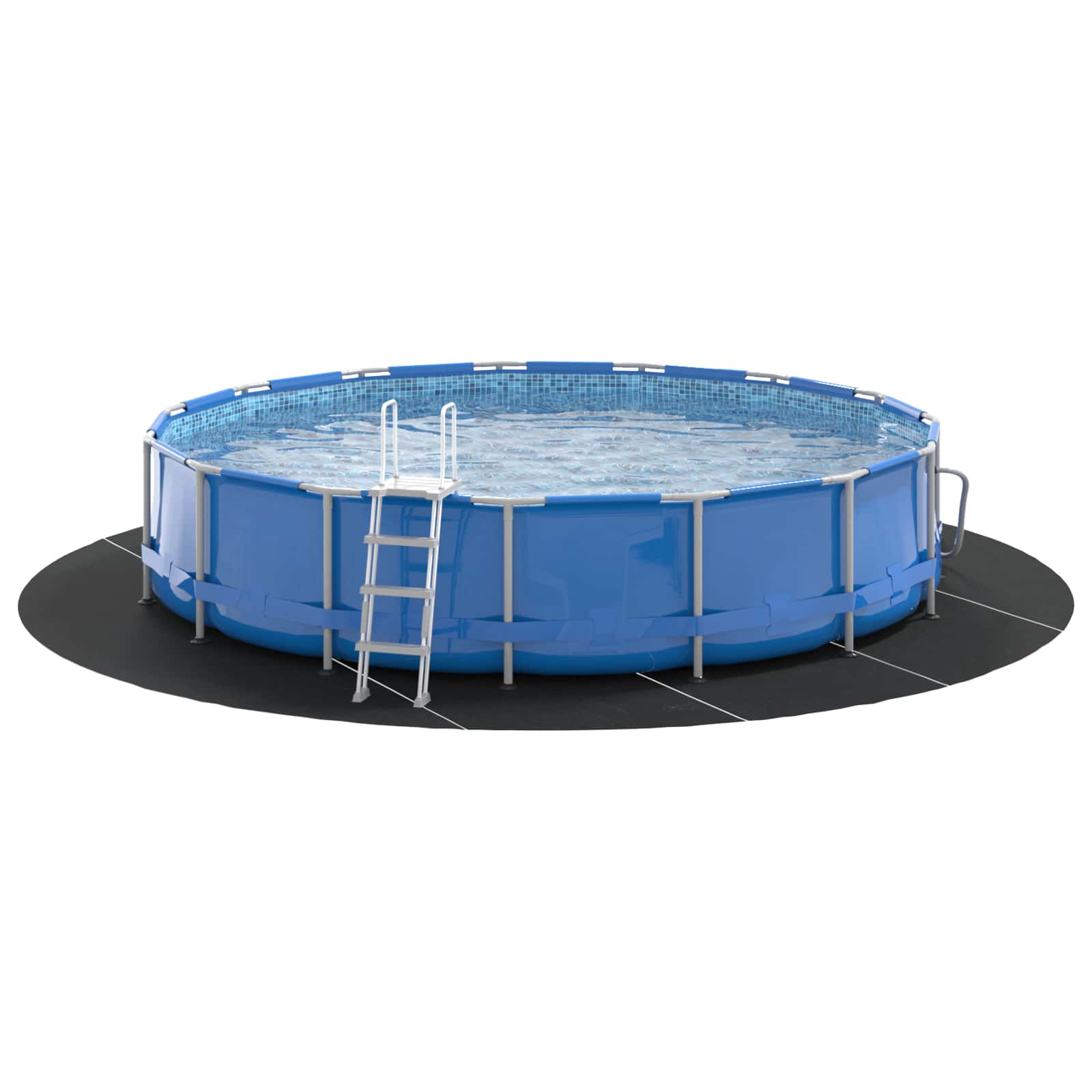 Vidaxl Schwimmbadbodenplane schwarz ø 610 cm Vliesstoff