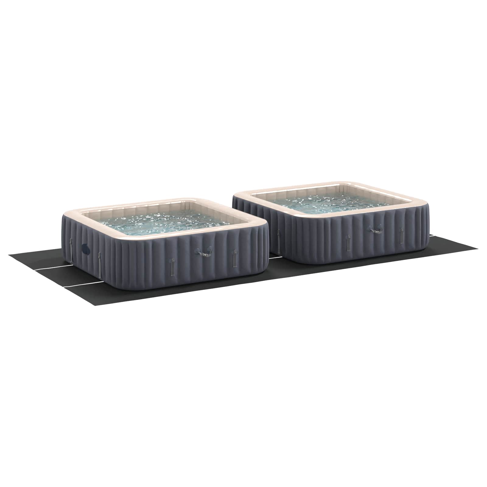 Vidaxl Schwimmbadbodenplane schwarz 640 x 321 x 0,1 cm Vliesstoff