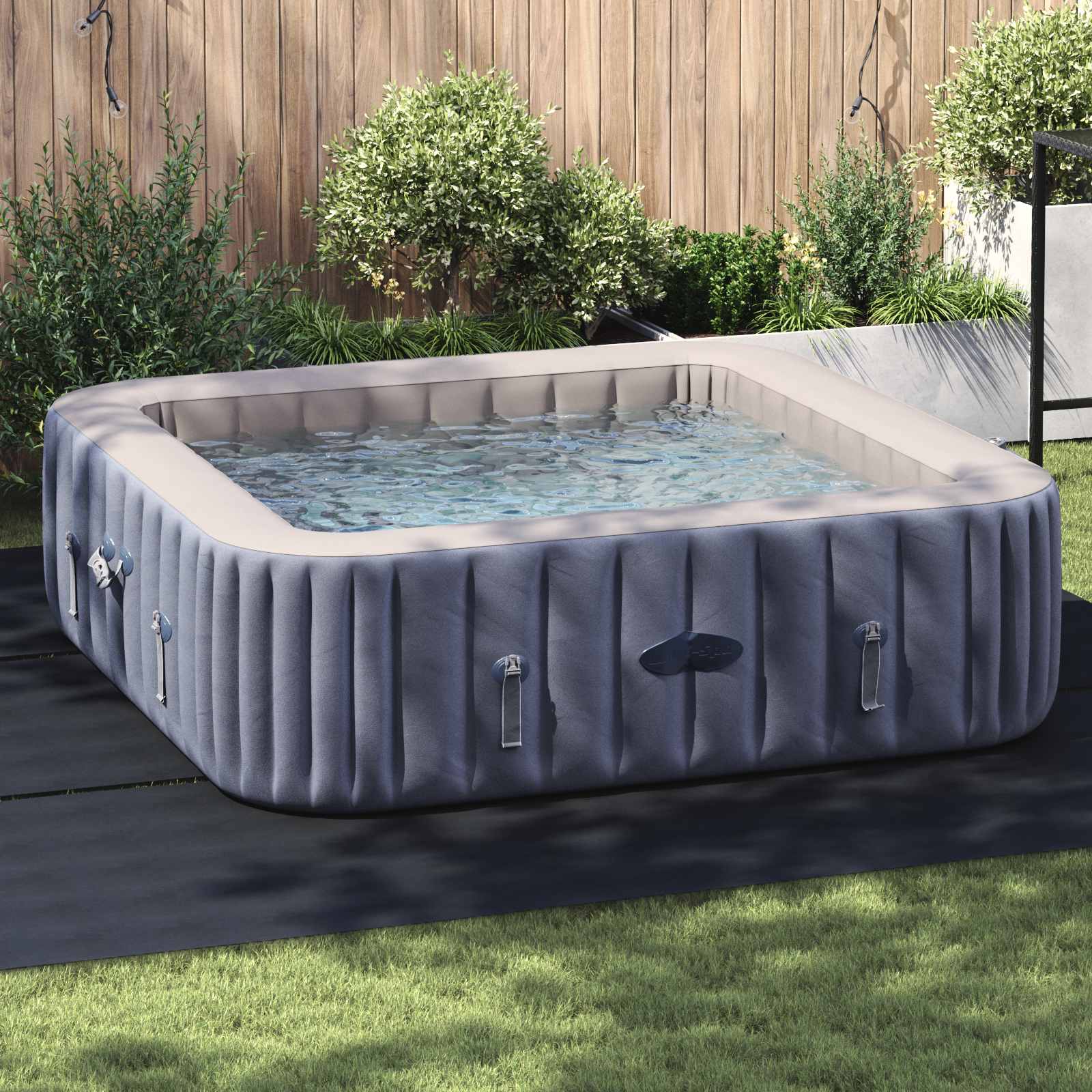 Vidaxl Schwimmbadbodenplane schwarz 396 x 396 x 0,1 cm Vliesstoff