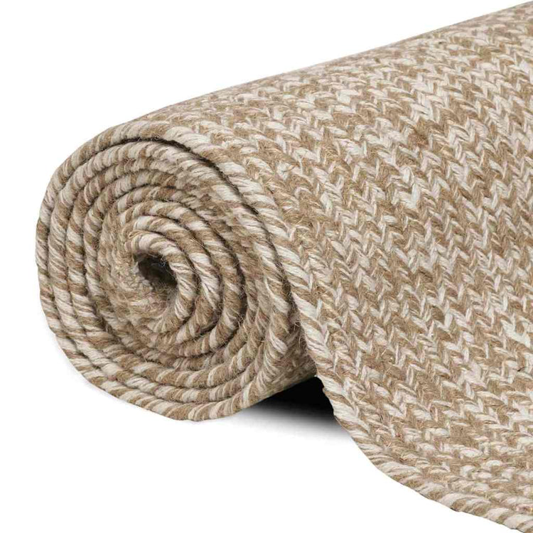 Vidaxl rechteckige Teppiche natur und weiß 60 x 110 cm Jute