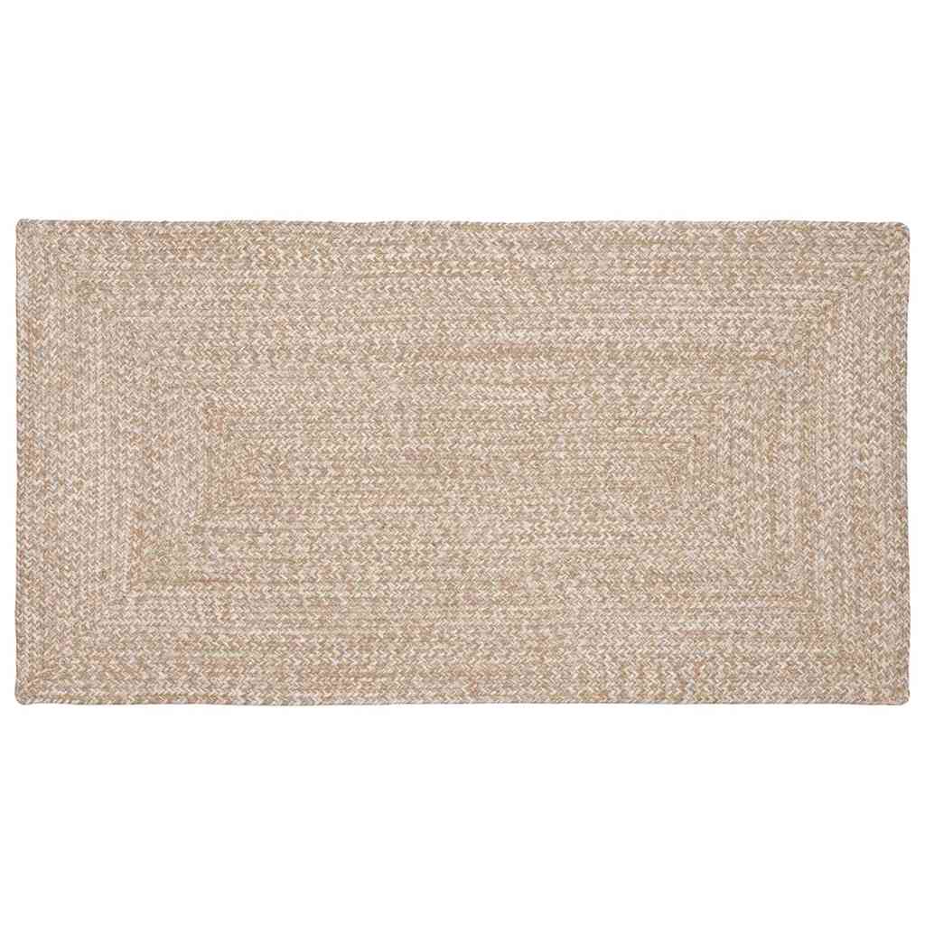 Vidaxx Teppiche rechteckig Natur und Weiß 100 x 200 cm Jute