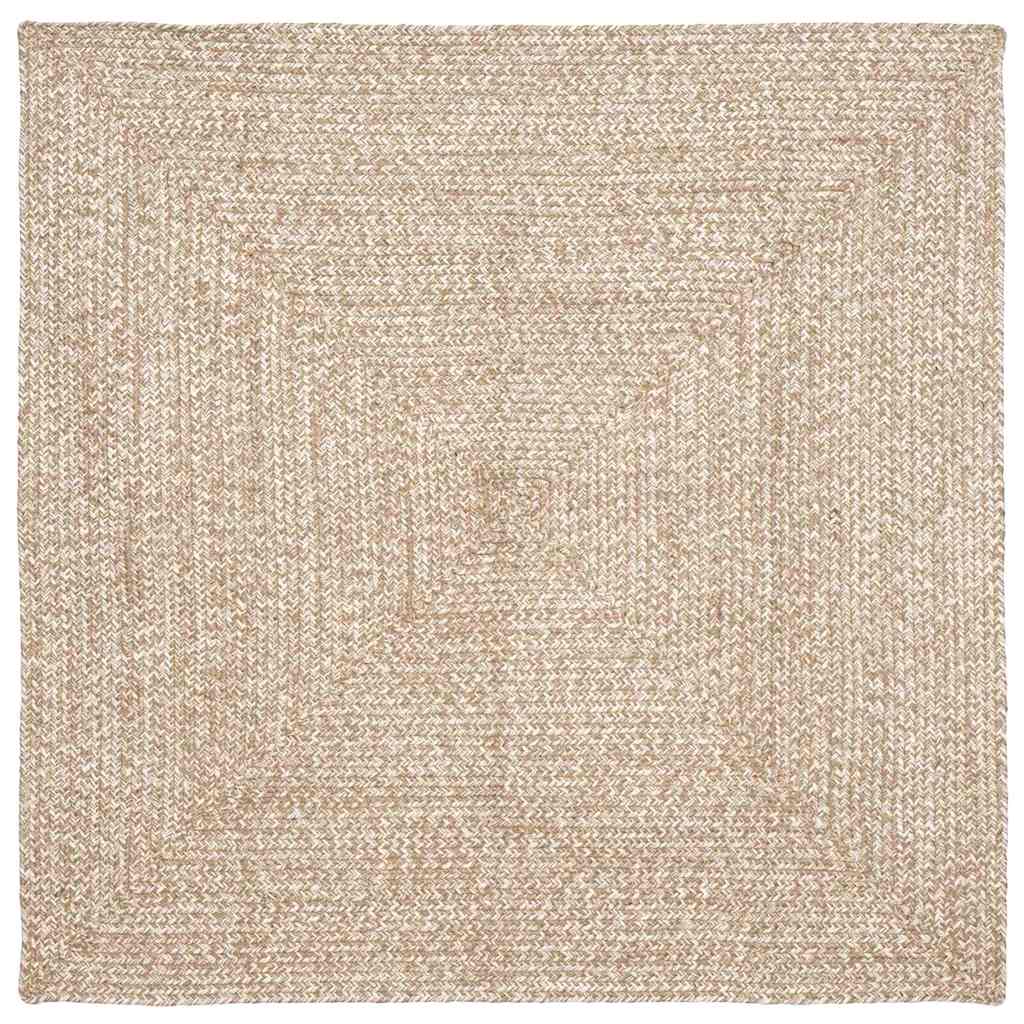 Vidaxx Teppiche quadratisch Natur und Weiß 120 x 120 cm Jute