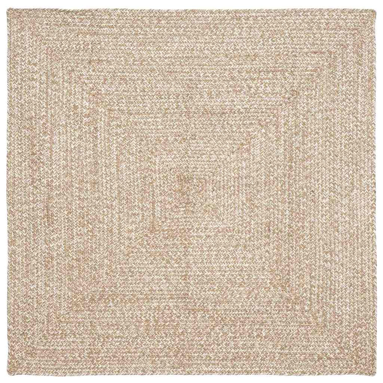 Vidaxx Teppiche quadratisch Natur und Weiß 120 x 120 cm Jute