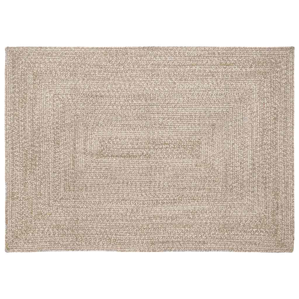 Vidaxx Teppiche rechteckig Natur und Weiß 120 x 170 cm Jute