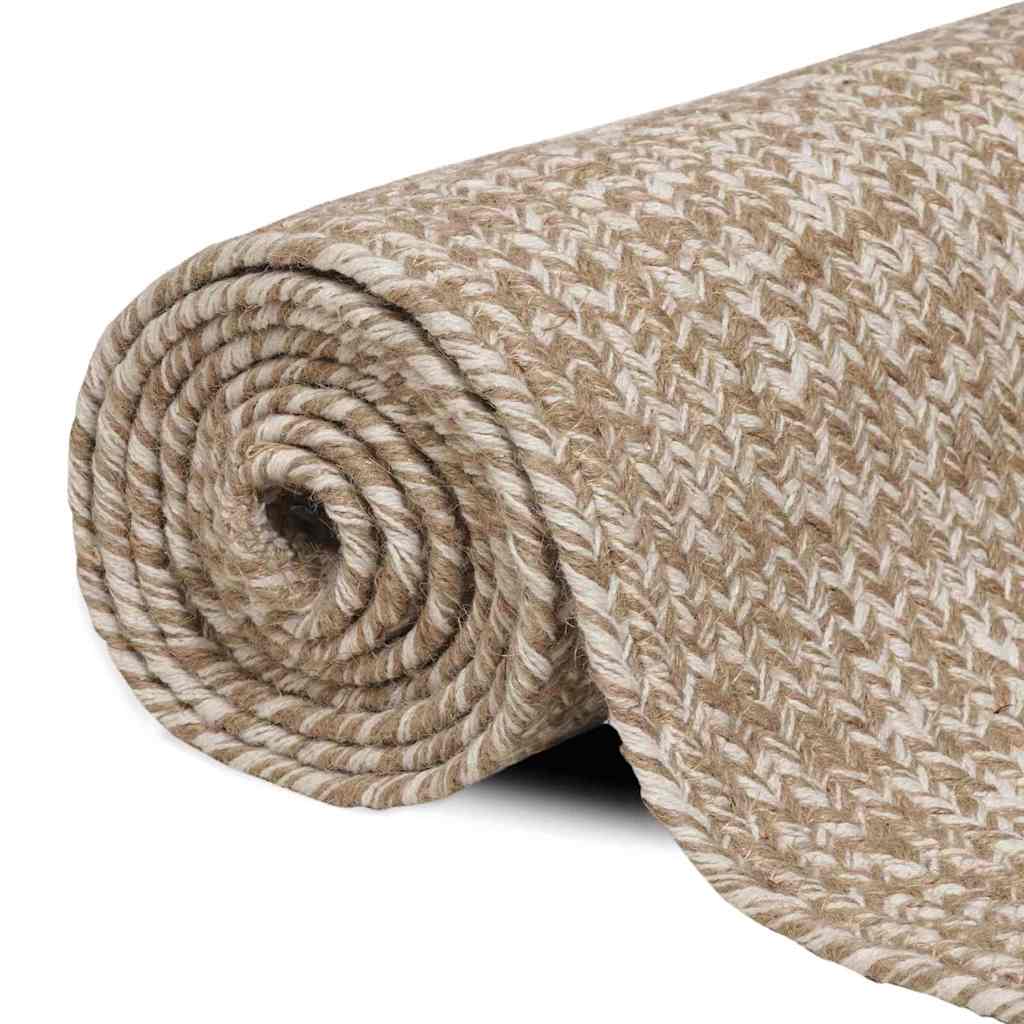 Vidaxx Teppiche quadratisch Natur und Weiß 300 x 300 cm Jute